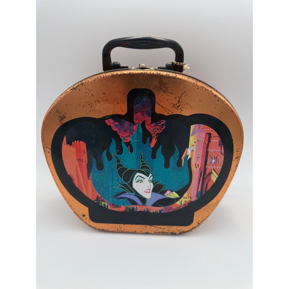 Disney Villains Maleficent Metal Lunch Box Copper Tin Case with Accessory‎ Pouch